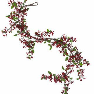150 cm Luksus Jul Naturlig Look Rød bær Garland