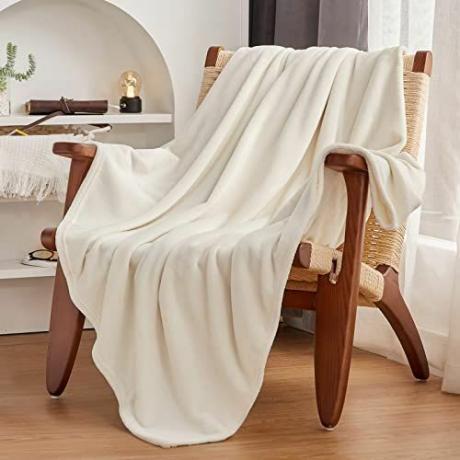 WAVVE Flanell Creme Dobbelt Sofa Throw