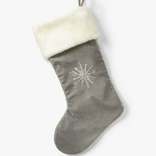 Snowflake Christmas Stocking, Grå