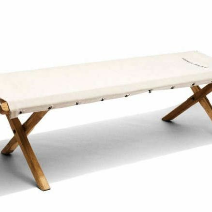 Off White Bomuld Canvas Nap Bench