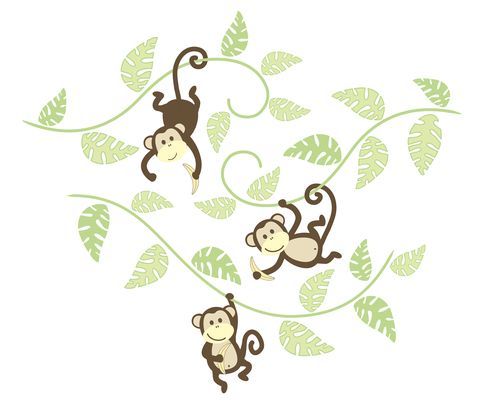 "Monkeying Around" Wall Sticker Kit, Houzz UK