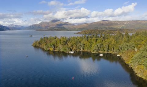 en ø på omkring 103 hektar beliggende ud for den vestlige bred af den sydlige loch lomond er til salg