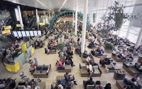 Schiphol lufthavns afgangslounge, Amsterdam