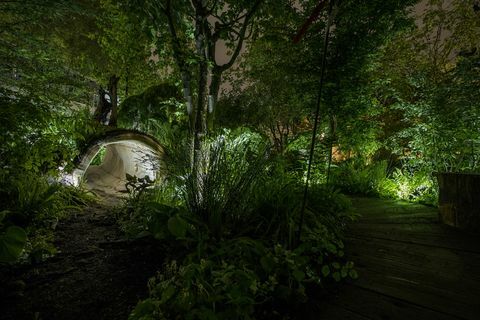 Chelsea Flower Show - Kate Middleton's Back to Nature Garden om aftenen, Philips belysning