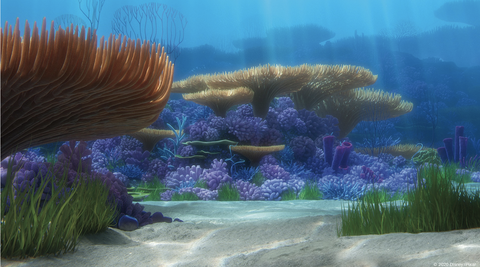 animeret undervandsscene fra 'finde nemo' med anemoner