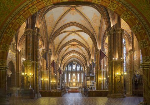 Det indre af Matthias-kirken, Ungarn, Budapest