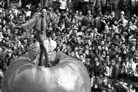 Sangerinden Diana Ross hilser feriepublikummet ved den 53d årlige Macys Day parade