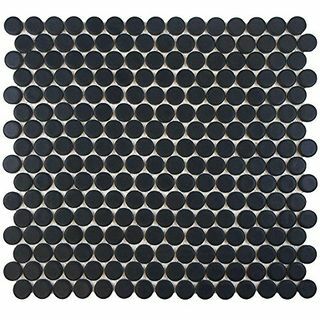 Black Penny Round Porcelain Fliser