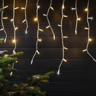 Pro Connect 20m 1000 Warm White Sparkling Connectable Icicle Lights White Kabel