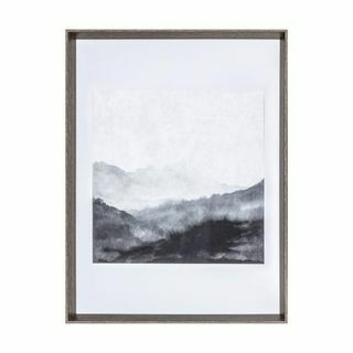 Emmeline abstrakt indrammet tryk i hvid og grå
