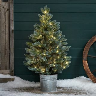 90 cm forbelyst udendørs juletræ i potte