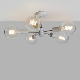 Eger Semi Flush Loftslampe, Grå/Krom