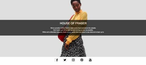 House of Fraser websted offline