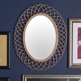 Rattan Oval Wall Mirror