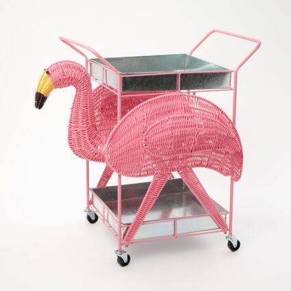 Pink Flamingo Trolleyvogn 76x50cm