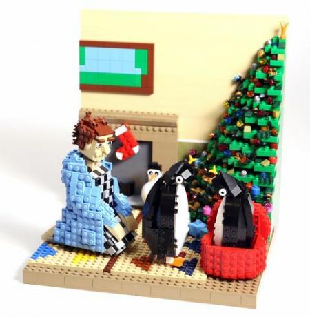 John Lewis jule annoncer genskabte ved hjælp af LEGO mursten.