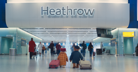 Heathrow lufthavn julen reklame foto