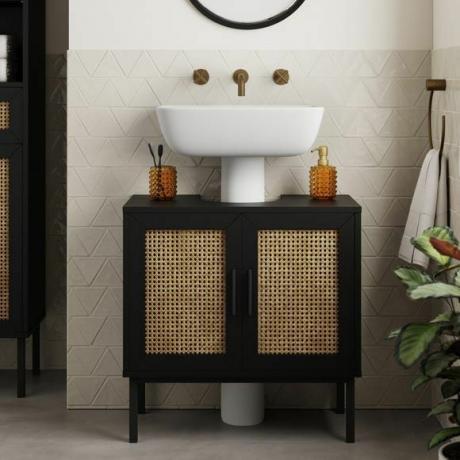 Winslow Undersink Unit Black Rattan