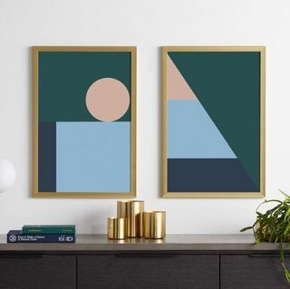 Sadie geometrisk sæt med 2 indrammede print, 40 x 60 cm