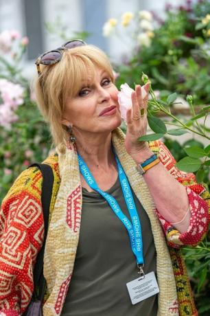 Berømtheder på David Austin Roses Secret Garden-displayet, Chelsea Flower Show 2019