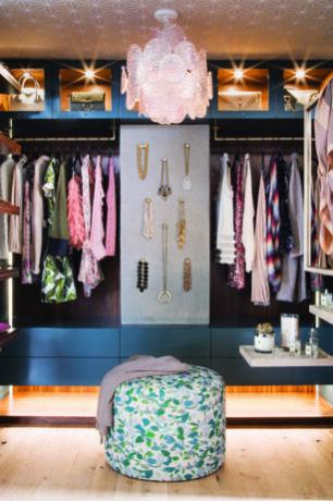 glam closet belysning inspiration