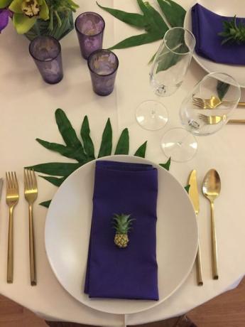 dværg ananas bord indstilling