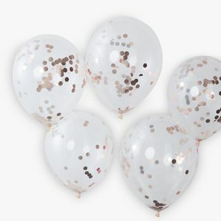 Ginger Ray Confetti balloner, pakke med 5, rosaguld