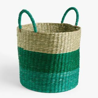 Seagrass Basket, Medium, Green / Blue