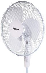 Igenix DF1655 piedestal oscillerende 3-trins ventilator med maskesikkerhedsgrill, 16 tommer, 40 W, hvid