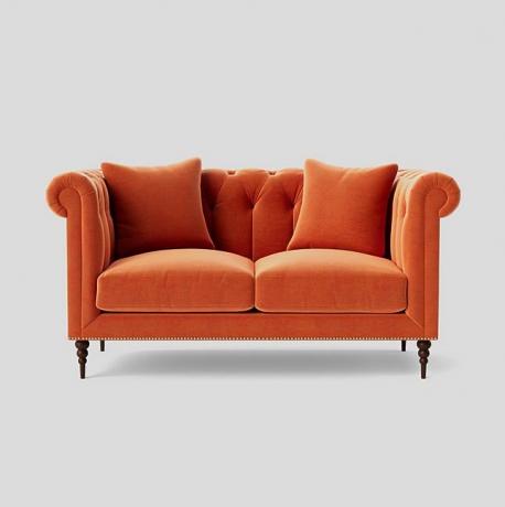 Milward Orange Velvet Sofa